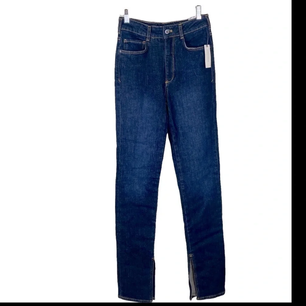 NWT Anthropologie Pilcro the slit straight jeans high rise size 25